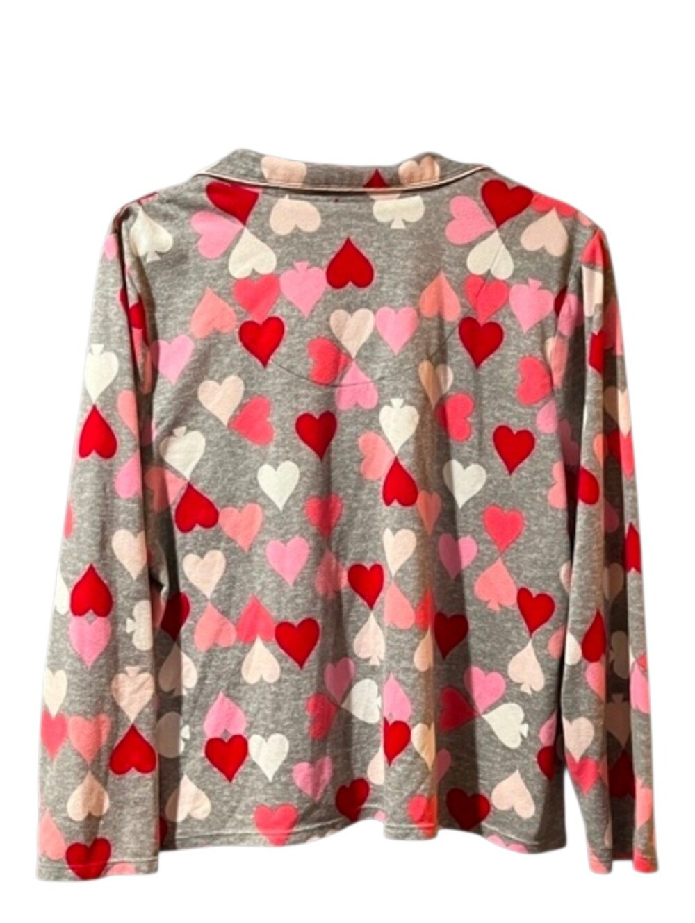 Kate Spade New York Heart & Spade 2pc Pajama Set Grey And Pink Size Large - Picture 9 of 16